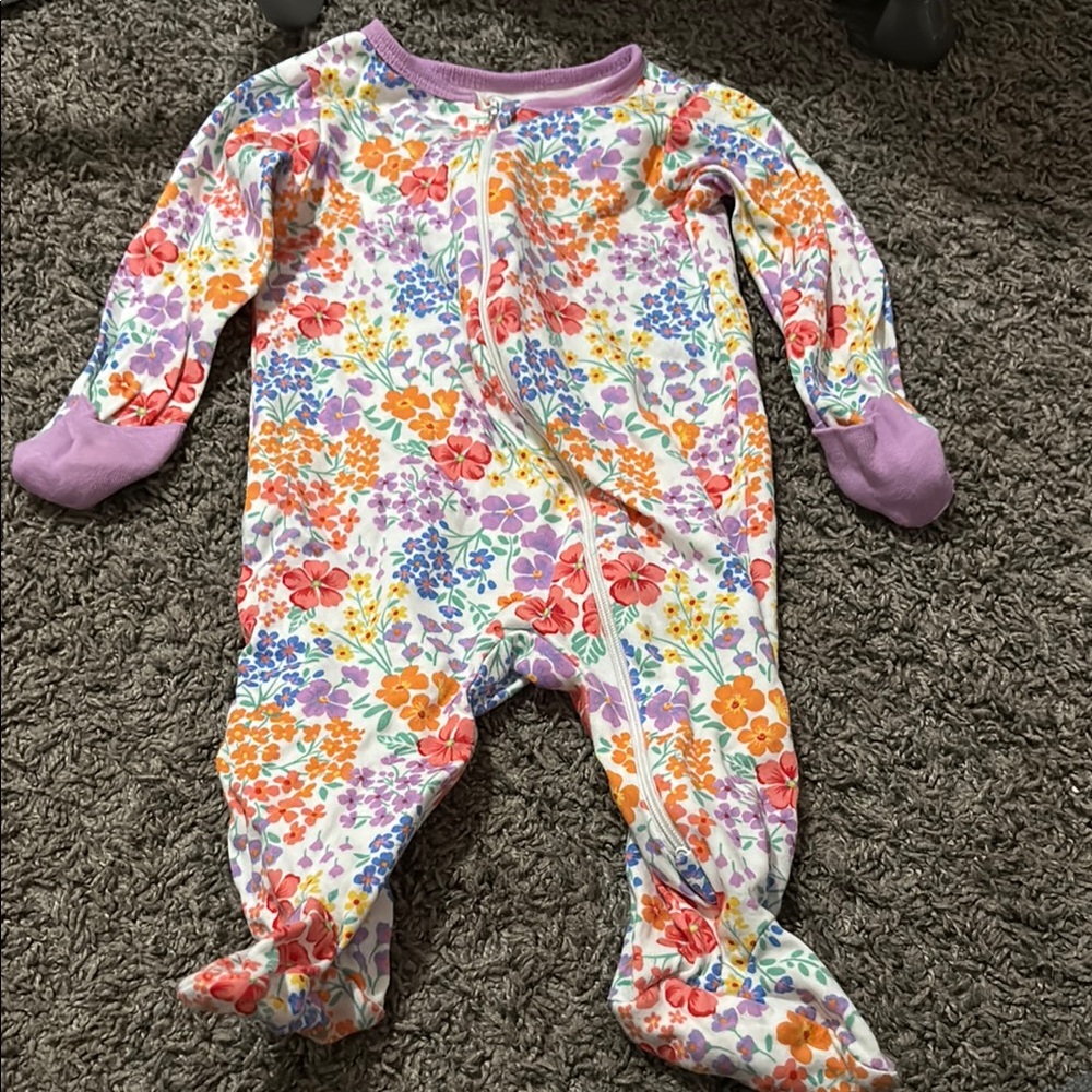 Wonder Nation Purple and Orange Footies One Piece